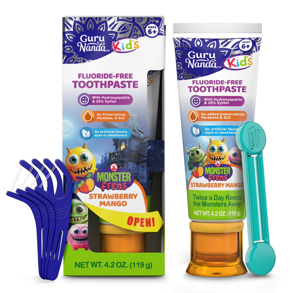 Kids Toothpaste with Xylitol & Hydroxyapatite, Strawberry Mango – 4.2 oz