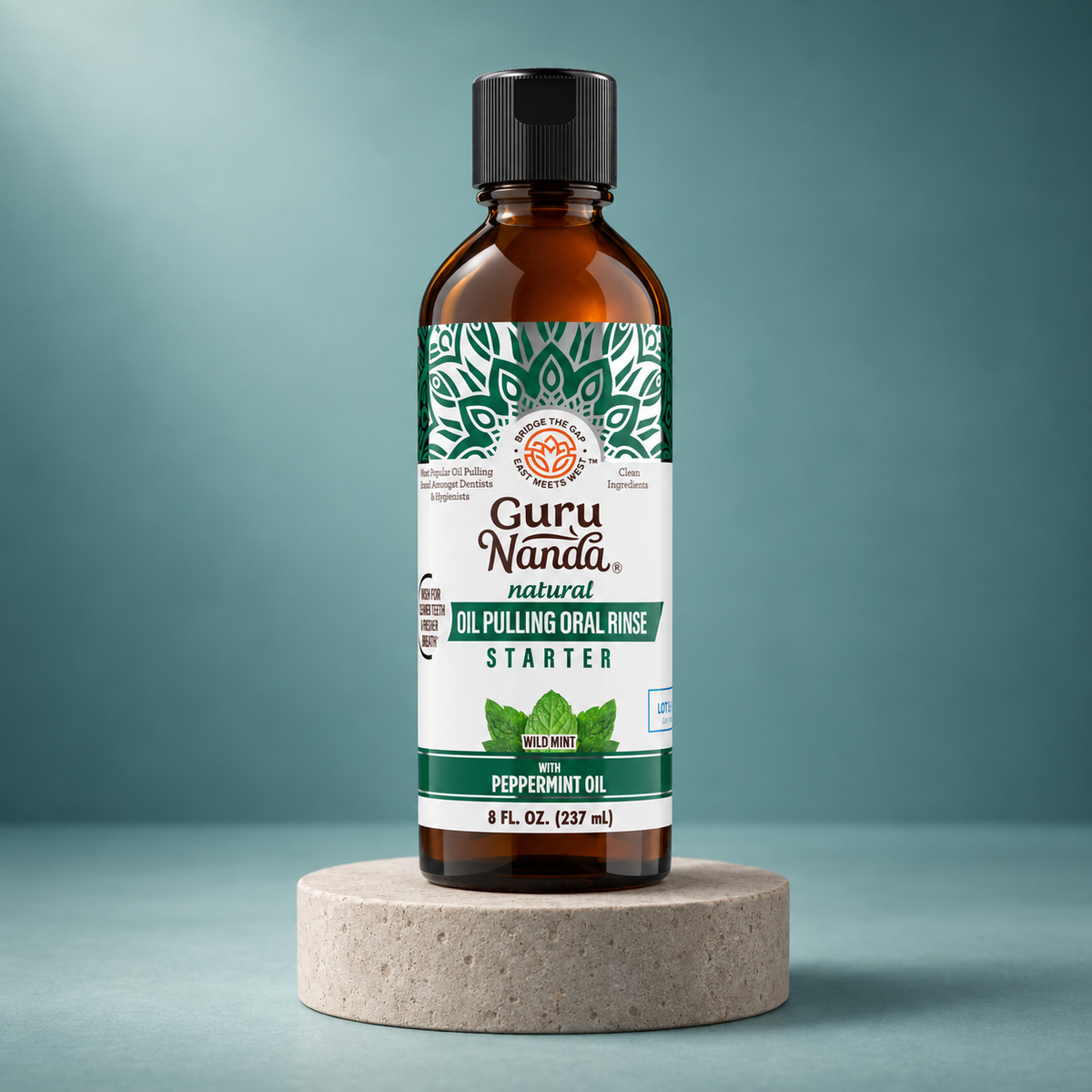 GuruNanda Peppermint Starter Oil Pulling bottle